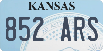 KS license plate 852ARS