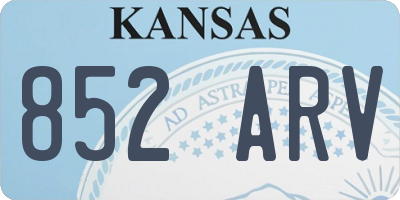 KS license plate 852ARV
