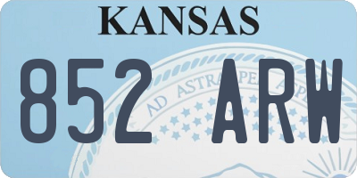 KS license plate 852ARW
