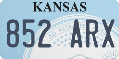KS license plate 852ARX