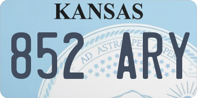 KS license plate 852ARY