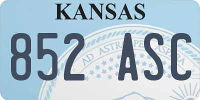 KS license plate 852ASC