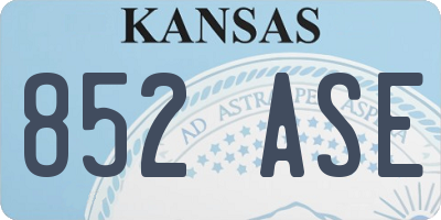 KS license plate 852ASE
