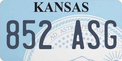 KS license plate 852ASG