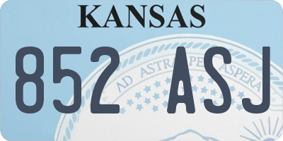 KS license plate 852ASJ