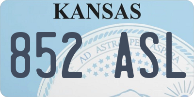 KS license plate 852ASL