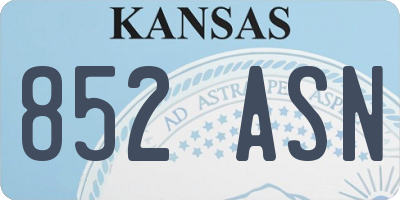 KS license plate 852ASN