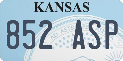 KS license plate 852ASP