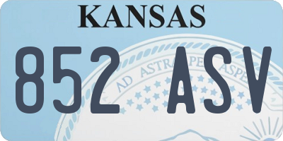 KS license plate 852ASV