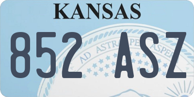 KS license plate 852ASZ