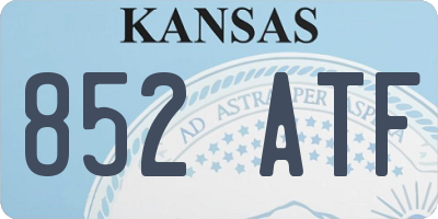 KS license plate 852ATF