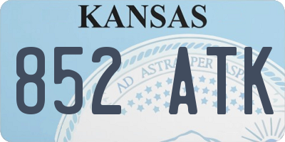 KS license plate 852ATK