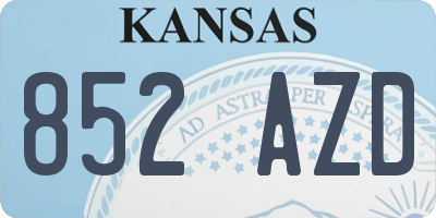 KS license plate 852AZD