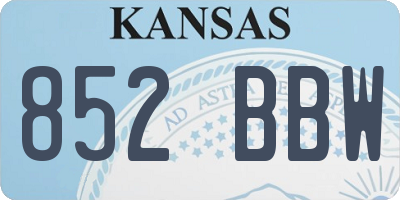 KS license plate 852BBW