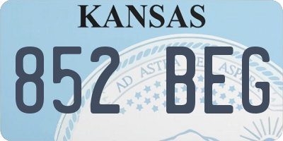 KS license plate 852BEG