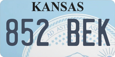 KS license plate 852BEK