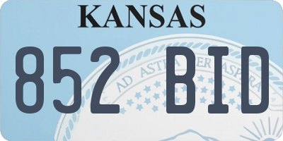 KS license plate 852BID