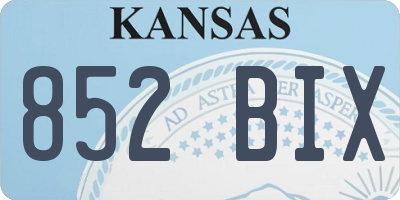 KS license plate 852BIX