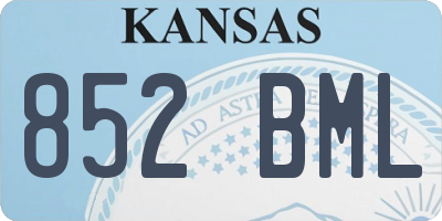 KS license plate 852BML
