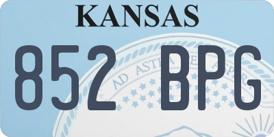 KS license plate 852BPG