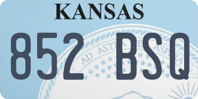 KS license plate 852BSQ