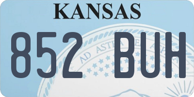 KS license plate 852BUH
