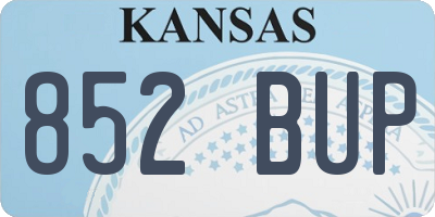 KS license plate 852BUP