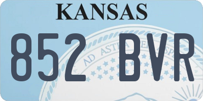 KS license plate 852BVR