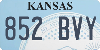 KS license plate 852BVY