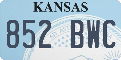 KS license plate 852BWC
