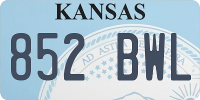 KS license plate 852BWL