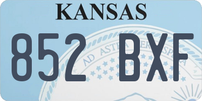 KS license plate 852BXF