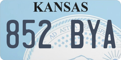 KS license plate 852BYA