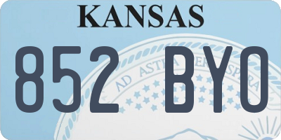 KS license plate 852BYO