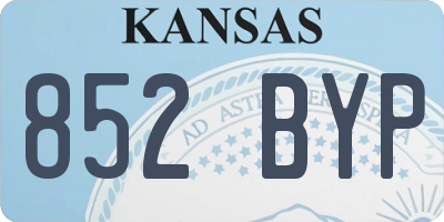 KS license plate 852BYP