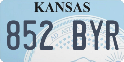 KS license plate 852BYR