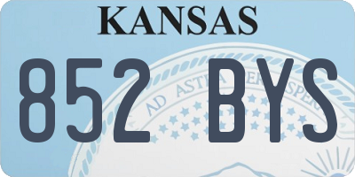 KS license plate 852BYS