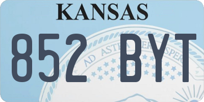 KS license plate 852BYT