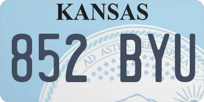 KS license plate 852BYU