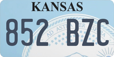 KS license plate 852BZC