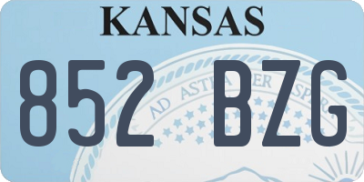 KS license plate 852BZG