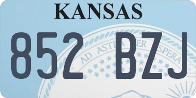 KS license plate 852BZJ