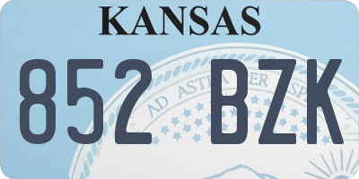 KS license plate 852BZK