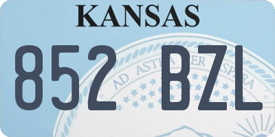 KS license plate 852BZL