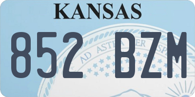 KS license plate 852BZM