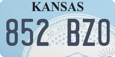 KS license plate 852BZO