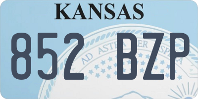 KS license plate 852BZP
