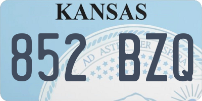 KS license plate 852BZQ