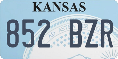 KS license plate 852BZR
