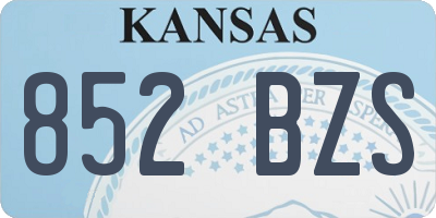 KS license plate 852BZS